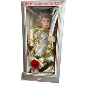 Vintage Rare Woolworth Animated Illuminated 24" Angel Motionette in Original Box